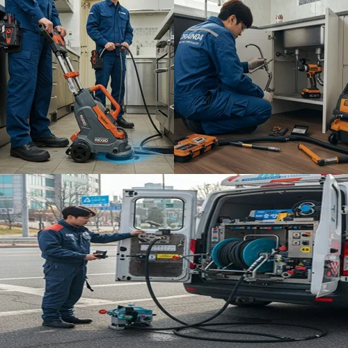 원미구 싱크대 하수구 막힘 음식물 꽉
