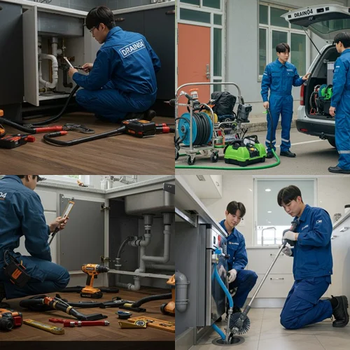 작동 싱크대 막힘 배수구, 전원주택 카페 막힘
