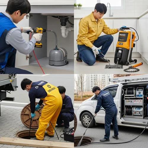 송내동 하수구 막힘 업체, 1층 상가 역류... 드디어 뚫었어요!