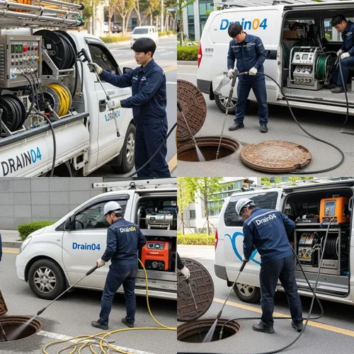 빌라 주차장 트랜치 막힘, 소사구 하수구 뚫음 하수도