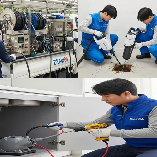 빌라 주차장 트랜치 막힘, 소사구 하수구 뚫음 하수도
