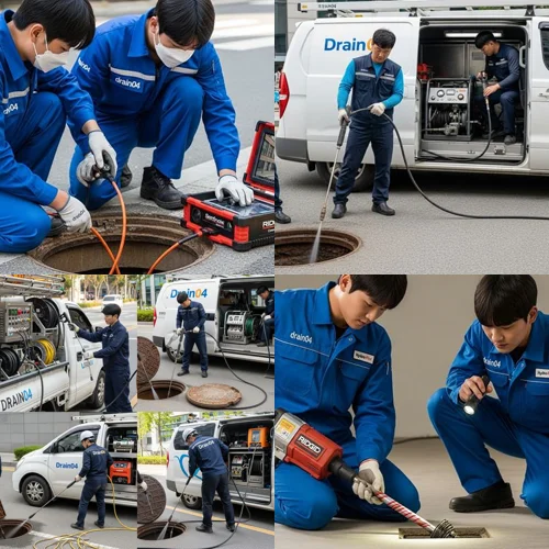 빌라 주차장 트랜치 막힘, 소사구 하수구 뚫음 하수도
