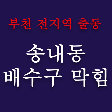 송내동 배수구 막힘 4907